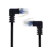 CY RJ45 UTP Câble réseau Ethernet, LAN, coudé, compatible avec Cat6, Cat6a, pour routeur d'ordinateur portable, TV-Box, ultra slim, 25 cm