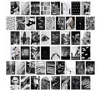 CY2SIDE 50 images esthétiques en noir et blanc pour collage mural, ensemble d'impression de collage chic, décoration de chambre pour, impressions d'art mural vintage pour chambre, affichage de photo
