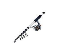 CYairong-22 Canne à pêche télescopique Canne à pêche combinée télescopique de 1,8 à 2,4 m et Moulinet à Grande Vitesse de 5,2:1 Canne à pêche(White Rod with Reel,2.1M)
