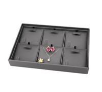 CYairong-22 porte-bijoux Présentoir à bijoux noir à 6 compartiments, présentoir for bijoux, bagues, colliers, boucles d'oreilles présentoir à bijoux