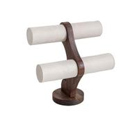 CYairong-22 porte-bijoux Support de bracelet en velours bois à 2 niveaux avec barre T présentoir à bijoux(Blanc)