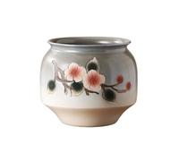 CYairong-22 Pot de fleurs sculpté à la main en forme de fleur de prunier pour la maison, le salon, la décoration de plantes vertes, bonsaï, Jingdezhen en céramique, accessoires