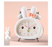 CYairong-22 Réveils 8,9 cm à double cloche pour enfants, rétroéclairé, fonctionne avec piles, pour chambre à coucher, horloges lapin (blanc)