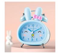 CYairong-22 Réveils 8,9 cm à double cloche pour enfants, rétroéclairé, fonctionne avec piles, pour chambre à coucher, horloges lapin (bleu)