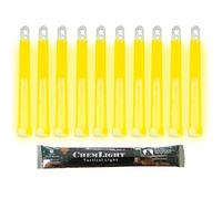 Cyalume Bâton lumineux jaune militaire ChemLight Lightsticks 15cm, Light Sticks très lumineux avec durée de 12 heures (Carton de 100)