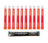 Cyalume Bâton Lumineux Rouge Militaire ChemLight 15cm, 30 pièces | Qualité Militaire, Durée de 12 Heures, Très Lumineux, Conforme Reach
