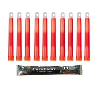Cyalume Bâton lumineux rouge militaire ChemLight Lightsticks 15cm, Light Sticks très lumineux avec durée de 12 heures (Boite de 10)