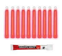Cyalume Bâton lumineux rouge SnapLight Glow Sticks 15cm, Light Sticks très lumineux avec durée de 12 heures (Carton de 100), Conforme Reach