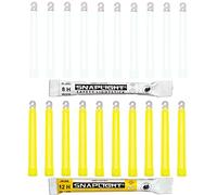 Cyalume SnapLight 10 Blanc 10 Jaune Bâton 15cm Lumineux Glow Stick Light Stick Fluorescent Durée 8 et 12 heures (Boîte de 20)