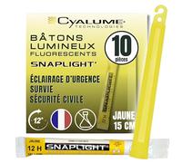 Cyalume SnapLight Jaune 15cm Bâton Lumineux Glow Stick Light Stick Fluorescent Durée 12 heures (Boîte de 10)