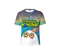 (Cyan,100cm/39.37in)Chemises manches courtes My Singing Monsters dessin animé mode décontractée enfants fans cadeaux