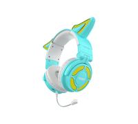 (cyan sans boîte) Nouveau casque sans fil RVB Fox Ear avec microphone ENC Mode jeu Bluetooth 5.3 Prise en charge