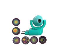 (Cyan)Star Moon Animal Projector Night Light with 6 Images, Motion Sensor, EU Plug, LED Projector for Kids Baby Nursery