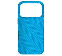 Cyan Teal Waves Spiral Lines Curves Aquatic Nordic Pattern Coque pour iPhone 17 Pro