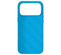 Cyan Teal Waves Spiral Lines Curves Aquatic Nordic Pattern Coque pour iPhone 17 Pro Max
