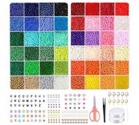 cyancommerce Lot de 17 180 perles de 3 mm pour bracelets à enfiler soi-même