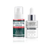 Cyano Pink Spicule Serum + Picotonic Shot Ampoule Duo, Korean Face Serum Cyano Pink Spicule, Dark Spot Remover for Face, Moisturizing pink peptide serum for All Skin Types, Smooth Skins (30ml, Set)