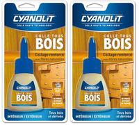 CYANOLIT 33300080 Colle Bois et Dérives, Transparent, 54 G (Lot de 2)
