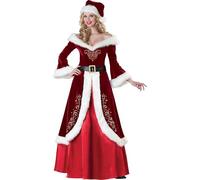 CYANX Costume de Madame Noël pour femmes adultes - Robe de Père Noël Deluxe pour fête de Noël, cosplay (taille M)