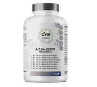 CYB | A-Z 50+ Multivitamines - Vitamines Adultes - Minéraux - Nutriments Essentiels pour les Personnes Agées - 120 Comprimés - 4 Mois d'Approvisionnement - Végétarien