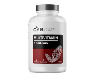 CYB | Multivitamines et Minéraux - 365 Comprimés 1 An d'Approvisionnement - Vitamine C Vitamine D Vitamine B12 Biotine - Supplément Quotidien Végétarien - Sans Lactose ni Gluten