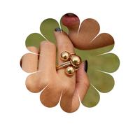 Cybche Bague Boho Ronde Boules Or Boules Anneau Doigt Boules Anneau Superposé Boules Anneau Ouvert Boules Anneau Ouvert Ajustable Bijoux Pour Femmes