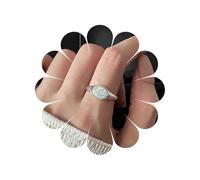 Cybche Boho Bague Opale Ovale Argent Ajustable Bague Pierre De Lune Minimaliste Blanc Opale Anneaux De Doigt Anneaux De Pierre De Naissance Bijoux Pour Les Femmes