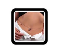 Cybche Boho cristal cerise chaîne de taille strass cerise pendu ventre chaîne ceinture d’été plage Sweet Fruit Bikini Body Chains bijoux accessoire Bikini pour femme