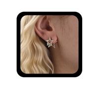 Cybche Boho Étoile Boucles D'oreilles Cristal Étoiles Creuses Boucles D'oreilles Cz Céleste Perles Double Face Clou Devant Derrière Bijoux Pour Femmes