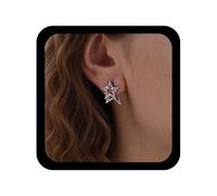 Cybche Boho Étoile Boucles D'oreilles Étoile En Cristal Boucles D'oreilles Étoiles Creuses Cz Céleste Perles Double Face Clou Devant Derrière