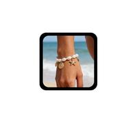 Cybche Boho Perle Ovale Bracelet Étoile De Mer Bracelet Coquille Feston Bracelets Perle Réglable Chaîne Conque Blanche Bracelets Bijoux Pour Femmes