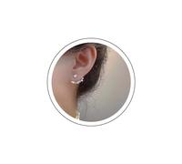 Cybche Boucles d'oreilles bohèmes en cristal avec strass et boucles d'oreilles grimpantes en argent avec barre en cristal et étoile CZ sur le devant et l'arrière bijoux pour femmes et filles