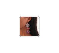 Cybche Boucles D'oreilles Boho Acrylique Triple Coeur Boucles D'oreilles Résine Trois Coeurs Rose Boucles D'oreilles Pendantes En Forme D'amour Bijoux Pour Femmes
