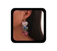 Cybche Boucles D'oreilles Boho En Acrylique Avec Trois Coeurs Boucles D'oreilles En Résine Avec Trois Coeurs Boucles D'oreilles En Forme D'amour Boucles D'oreilles Pendantes Pour Femmes