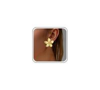Cybche Boucles D'oreilles Boho Jaune Grande Fleur Émail Floral Pétale Boucles D'oreilles Déclaration Métal Mignon Cerisier Fleur Marguerite Boucles D'oreilles Clou Bijoux Pour Les Femmes