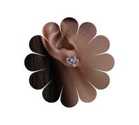 Cybche Boucles D'oreilles Coeur En Strass Boucles D'oreilles Zircon Cubique Argent Dainty Tiny Crystal Cz Heart Love Minimalist Jewelry For Women