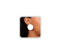 Cybche Boucles d'oreilles en acrylique rond vintage Boucles d'oreilles en acrylique blanc Boucle d'oreille à disque de résine Bonne boucle d'oreille de cercle plat Étalon de bouton blanc Bijoux pour