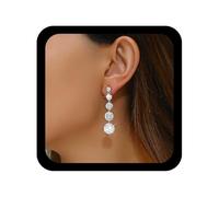 Cybche Boucles D'oreilles Longues En Cristal Boucles D'oreilles Strass Chandelier Argent Longues En Cz Boucle Pendantes Mariage Bijoux Pendants Pour