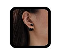 Cybche Boucles D'oreilles Perle Vintage Perle Double Face Boucles D'oreilles Perles Noires Boucle D'oreille Boule Onyx Boucle D'oreille Minimaliste Perles Dangle Verre Perler Clou Mariage Bijoux