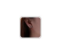 Cybche Boucles d'oreilles punk en forme de cœur en émail noir gothique Halloween Demon Bat Wings Boucles d'oreilles minimalistes Petit cœur Love Bijoux pour femme, Zinc