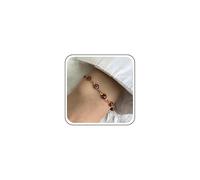 Cybche Bracelet vintage en émail contre le mauvais œil bleu clair - Bracelet à maillons avec maillons de démon - Bracelet turc de protection contre la chance - Bracelet de cheville pour femme, Zinc