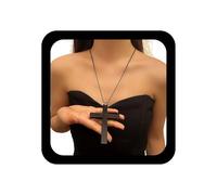 Cybche Collier Croix En Bois Noir Exagéré Collier Pendentif Croix Gothique Colliers Crucifix Religieux Colliers Chaîne Satellite Minimaliste Bijoux De Déclaration Pour Les Femmes