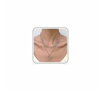 Cybche Collier Ras Du Cou Boho Collier Pendentif Cercle Argenté Collier Superposé Chaîne Paperclip Anneau Infini Charms Colliers Bijoux Pour Femmes
