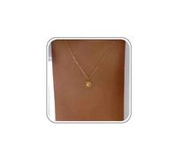 Cybche Collier ras du cou vintage doré avec pendentif soleil levant - Collier céleste rétro - Chaîne fine minimaliste - Collier avec pointes de soleil - Bijoux pour femme