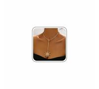 Cybche Punk Sun Y Drop collier Choker grand soleil pendentif colliers or grand Sunburst Y Lariat collier Long gland balancer Paperclip chaîne Toggle colliers Sunrise bijoux célestes pour les femmes