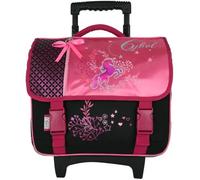 Bagtrotter - Cartable à roulettes 38 cm - Cybel Cheval Licorne Rose - Primaire - Bretelles et dos rembourrés - Roulettes & Poignée télescopique - Licence Officielle Cybel