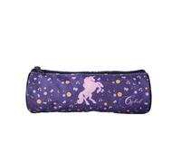 Cybel - Trousse Scolaire Ronde Violet Fille 1 Compartiment Zippé