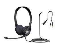Cyber Acoustics Casque AC-204 3.5 mm stéréo, avec Écouteurs et Microphone Unidirectionnel Réducteur de Bruit