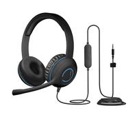 Cyber Acoustics Casque stéréo, Connexion 3,5 mm, contrôle du Volume en Ligne, Micro à réduction de Bruit et flèche de Micro réglable, PC ou Mac, Salle de Classe, Maison ou Bureau (AC-5002)