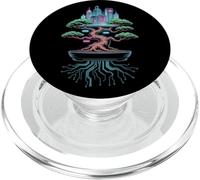 Cyber Bonsaï Arbre Future City Art Streetwear Japonais PopSockets PopGrip pour MagSafe